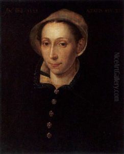 A Portrait Of A Lady Wearing Black Costume With White Headdress And Gold Necklace