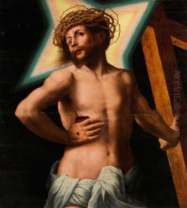 Der Auferstandene Christus Mit Dem Kreuz Und Sternformigem Leuchtenden Nimbus