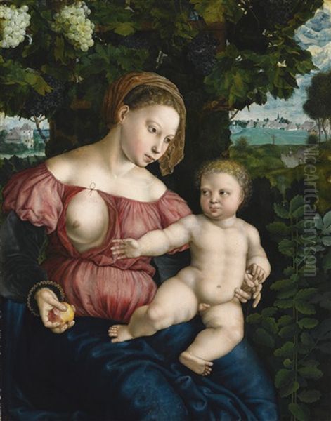 Virgin And Child Beneath A Vine - view 1