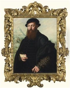 Portrait Of A Bearded Gentleman, Aged 34, Before An Extensive Landscape
