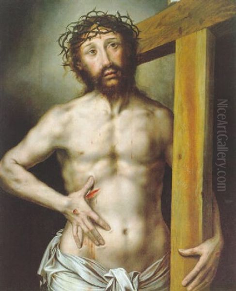 Der Dornengekronte Christus Mit Dem Kreuz - view 1