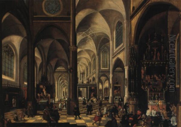 Figures In A Church Interior - view 1