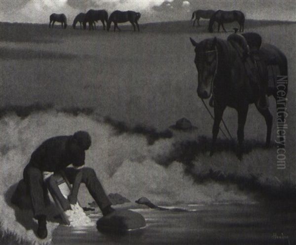 Mountie Washing Clothes - view 1