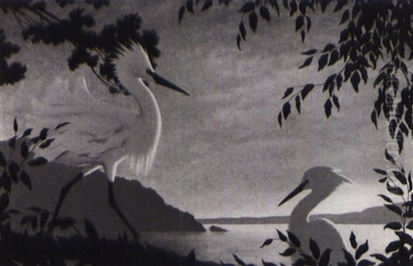 Egrets: A Canvas (+ A Sketch, Smllr; 2 Works) - view 1