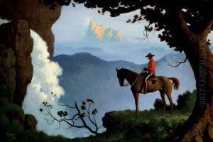 Mountie On Hilltop Vista by Arthur Heming