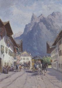 Postkutsche Vor Einem Gasthaus