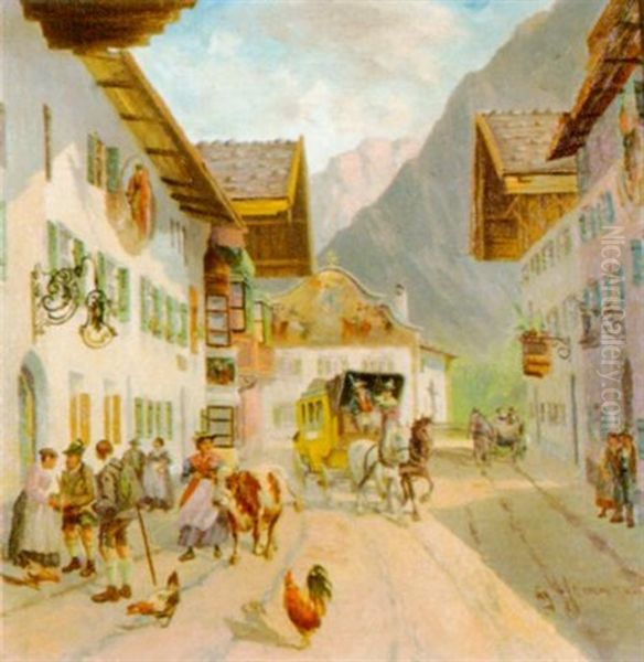 Ankunft Der Postkutsche In Mittenwald - view 1