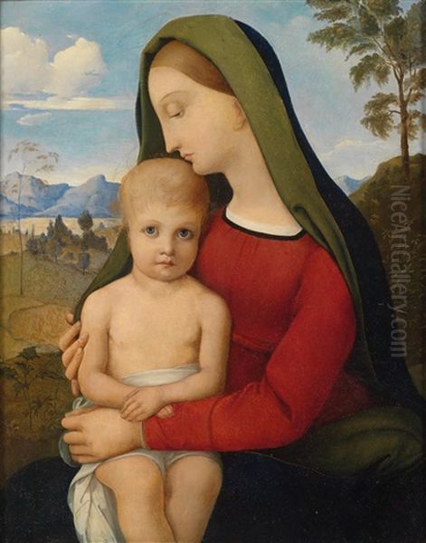 Madonna Mit Kind Vor Weiter Landschaft - view 1