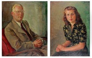 Paar Portraits Eines Ehepaares by Wilhelm Hempfing