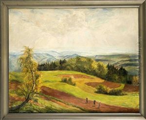 Grose Landschaft Mit Blick Auf Die Schwarzwaldhohen Und Feldarbeitern