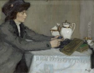 Eine Junge Dame In Stiller Betrachtung Eine Junge Dame In Stiller Betrachtung