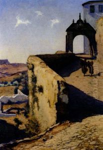 Spanisches Bergnest - Blick Auf Ronda Bei Malaga Mit Figurenstaffage