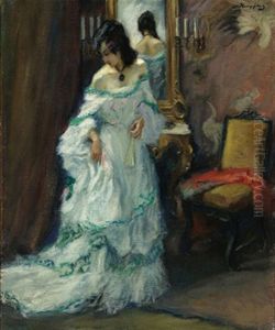 Junge Frau In Weisem Kleid Junge Frau In Weisem Kleid