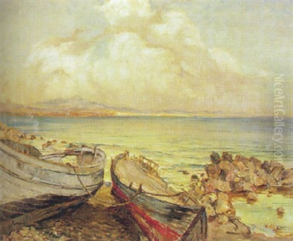 Fischerboote Am Strand Eines Golfes - view 1