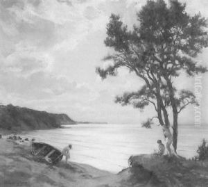 Drei Weibliche Akte Am Meeresstrand (rugen) by Wilhelm Hempfing