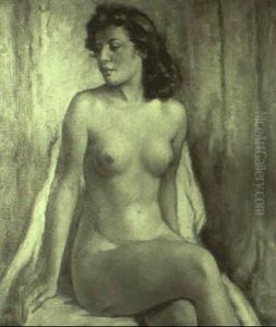 Sitzender Weiblicher Akt by Wilhelm Hempfing