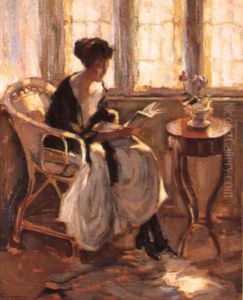 Lesende Frau Am Fenster by Wilhelm Hempfing