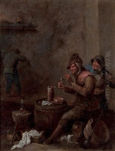 Scene De Tabagie Dans Une Taverne by Egbert van Hemskerck the Elder