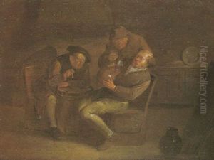 Buveurs Et Fumeur Dans Un Interieur