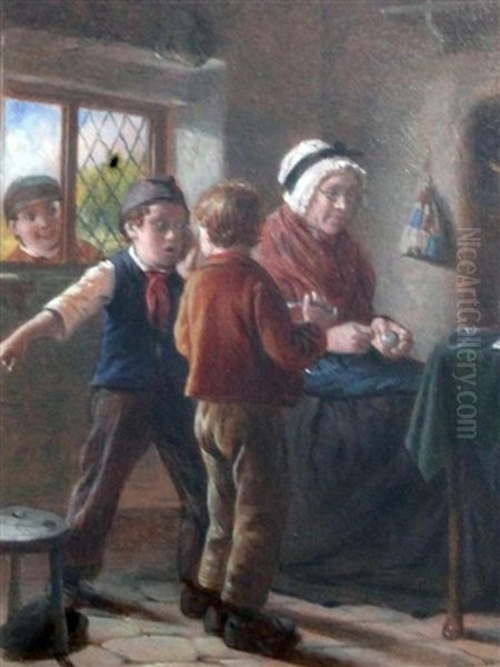 Interiors With Children And Grandparents (pair) - view 1