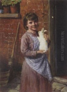 Girl With Rabbit by William Hemsley