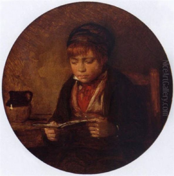 A Boy Reading - view 1