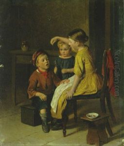 Interieur Mit Kindern, Die Mit Kirschen Spielen by William Hemsley