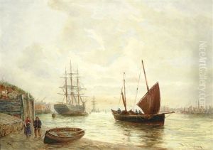 Shipping On An Estuary by Bernard Benedict Hemy