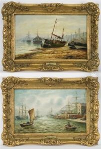 Harbor Scene (+ Another, 2 Works)