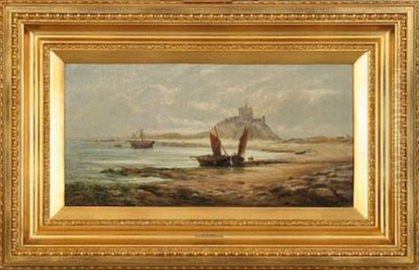 Fishermen And Their Boats, In The Background A Castle - view 1