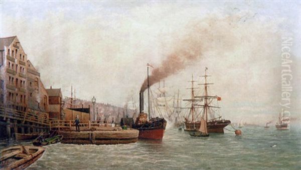 A Paddlesteamer Embarking In Cardiff Docks - view 1