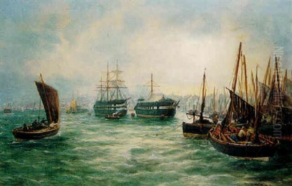 A Paddle Steamer And Other Shipping - view 1