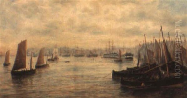 Engelsk Hamn Med Fartyg Och Fiskebatar - view 1