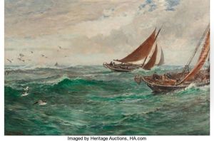 In The Track Of The Trawlers by Charles Napier Hemy