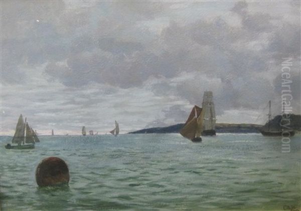 Sailing Vessels Offshore In A Bay - view 1