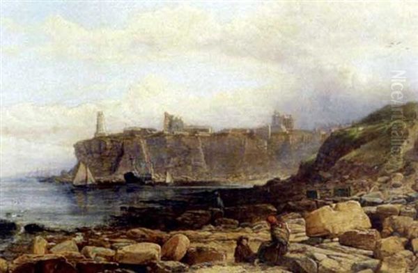 Fisherfolk In A Rocky Cove - view 1