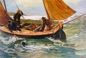 Fisherfolk Sorting The Catch by Charles Napier Hemy
