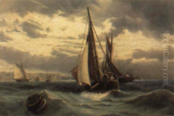 Fishing Smacks Off Framborough Head - view 1