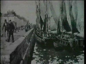 Fischerboote Am Kai by Charles Napier Hemy
