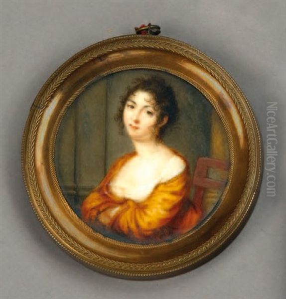 Portrait De Jeune Femme A L'echarpe Jaune - view 1