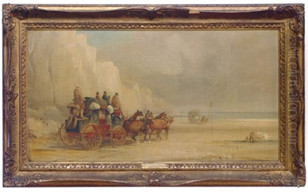 London-dover Mail Coach Ferrying A River (+ Another; 2 Works) - view 1