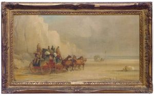 London-dover Mail Coach Ferrying A River (+ Another; 2 Works)