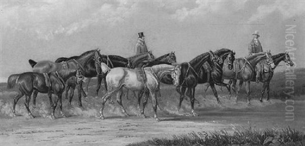 Two Riders With A Group Of Horses - view 1
