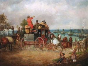 A Royal Mail Coach Arriving In Brighton by Charles Cooper Henderson