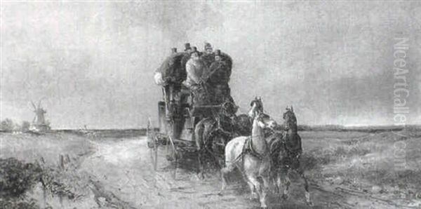 A Coach And Horses On A Country Road - view 1