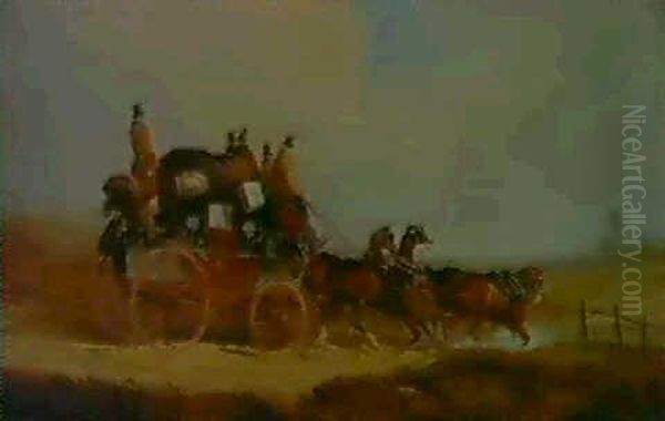 The Louth To London Mail Coach; The Royal Mail Changing Teams - view 1