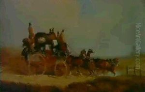The Louth To London Mail Coach;                             The Royal Mail Changing Teams by Charles Cooper Henderson
