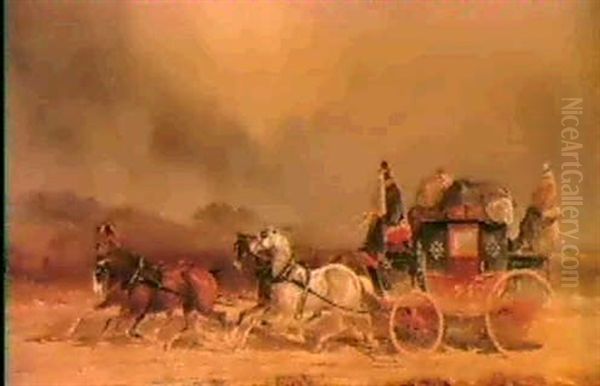 The Royal Mail Coach In A Storm, Also The Royal Mail At Night - view 1