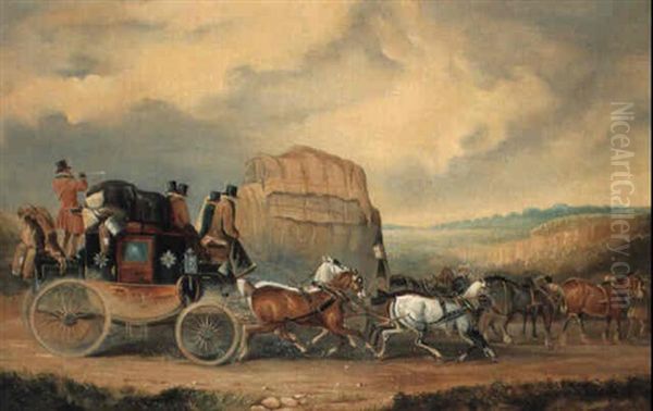 The Exeter-london Royal Mail Passing William Downe's Exeter Wagon - view 1