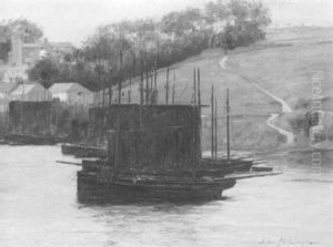 Fishing Boats At Anchor by John Henderson